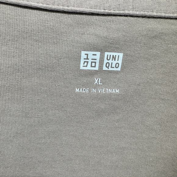 Uniqlo Pajama Set Mens XL AIRism Khaki Tan Sleep Shirt Pants Lounge COMFY NEW - Picture 8 of 13